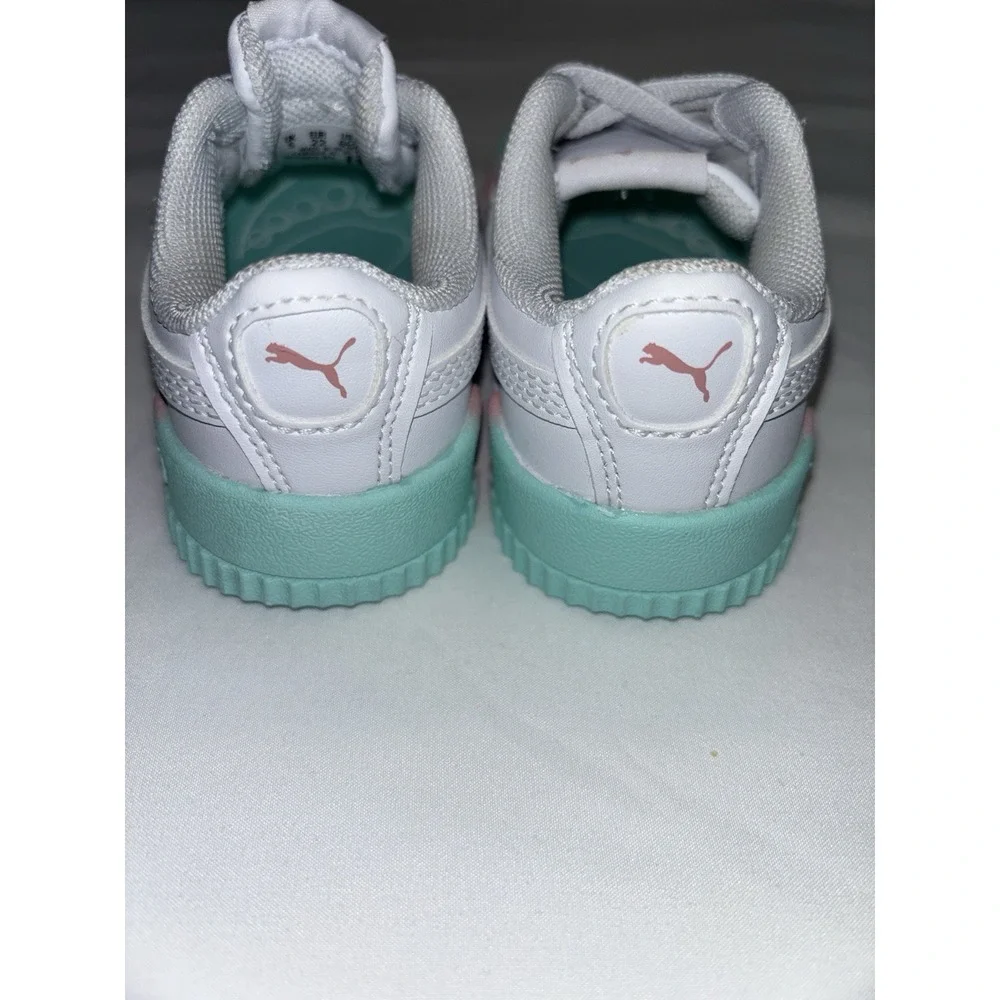 Puma Carina Platform Sneakers White Youth Kids Girls Size‎ 6C